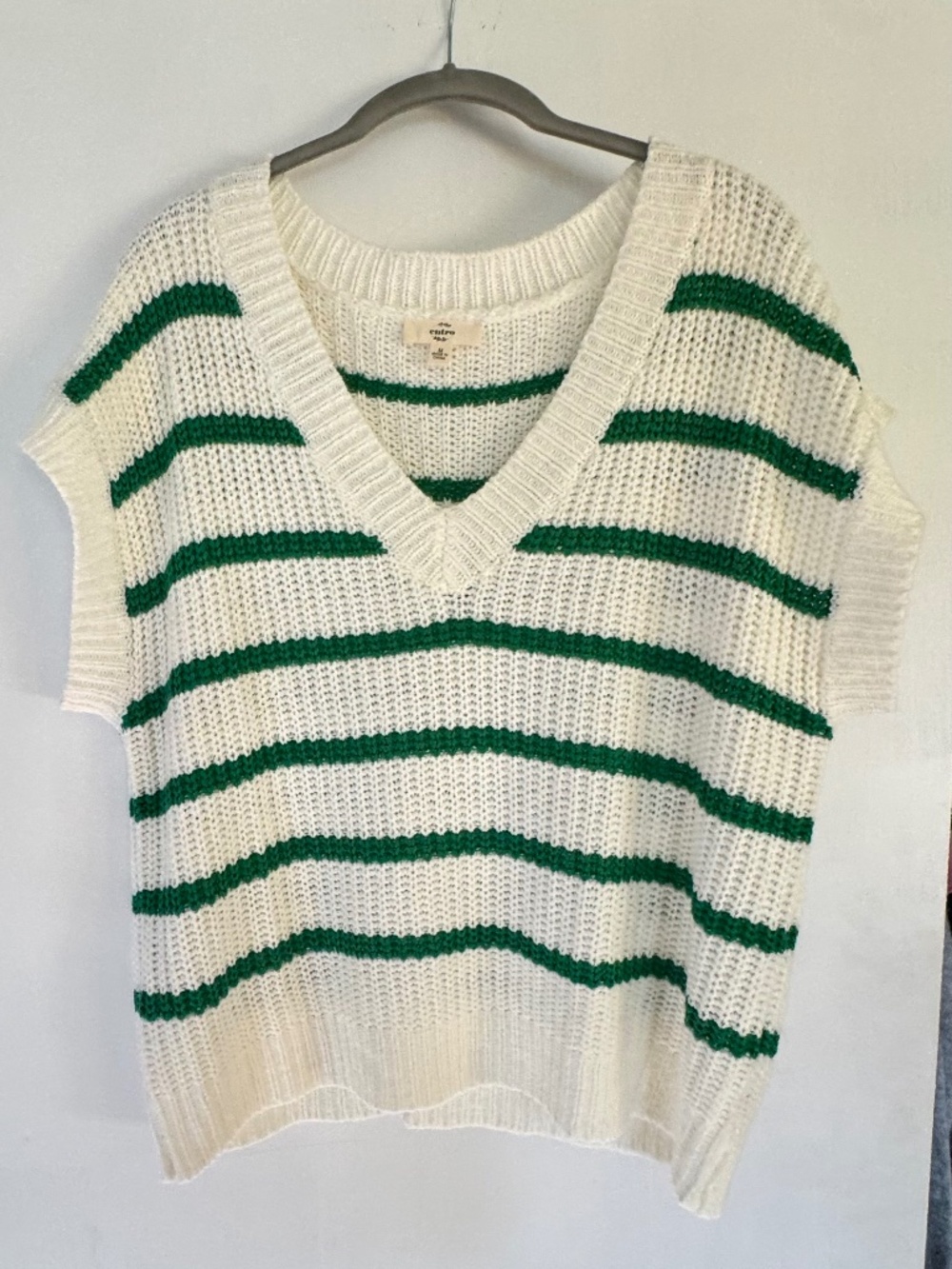Green & Cream loose-knit sweater